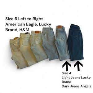 Jeans Lot Sizes 4 & 6 American Eagle, Lucky Brand, H&M, Angels